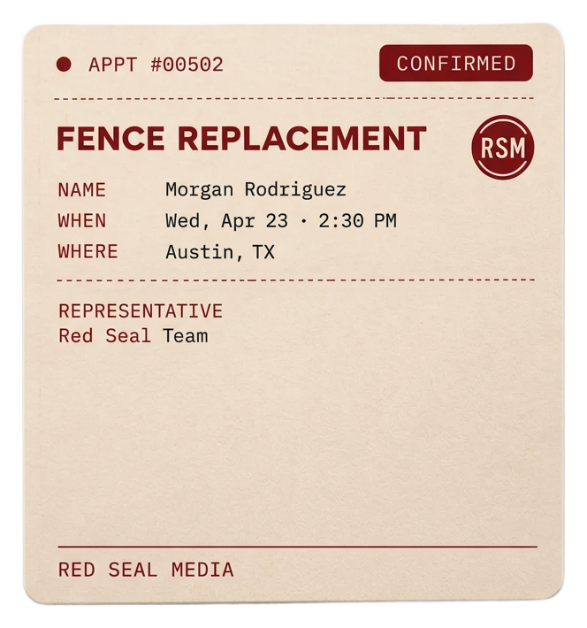 Confirmed deck build appointment